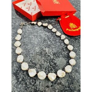 Perlaspaña Mallorca Faux Baroque Pearl Necklace Spain VTG Box Pouch 23in